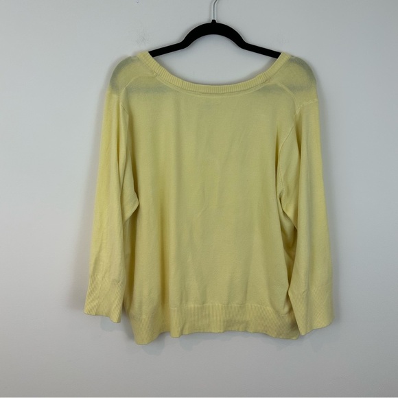 Fervour Modcloth Butter Yellow V-Neck Button Front Cardigan Sweater Size 3X - Picture 7 of 7